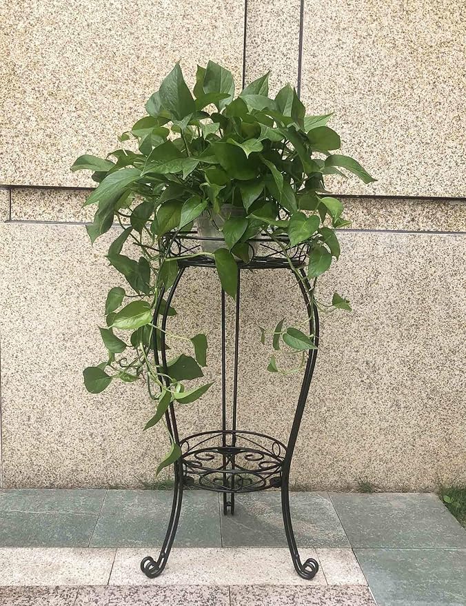 TREEZITEK 2 Tier 28.4inch Tall Metal Plant Stand,2 set 6 in Tall Plant Stand