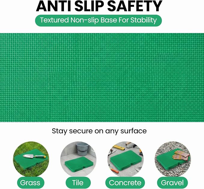 Extra Thick Foam Kneeling Pad for Gardening and Exercise Soft Comfortable Knee Cushion Mat for Floor Work Yard Tasks and Home, Set of 2 Large Green
