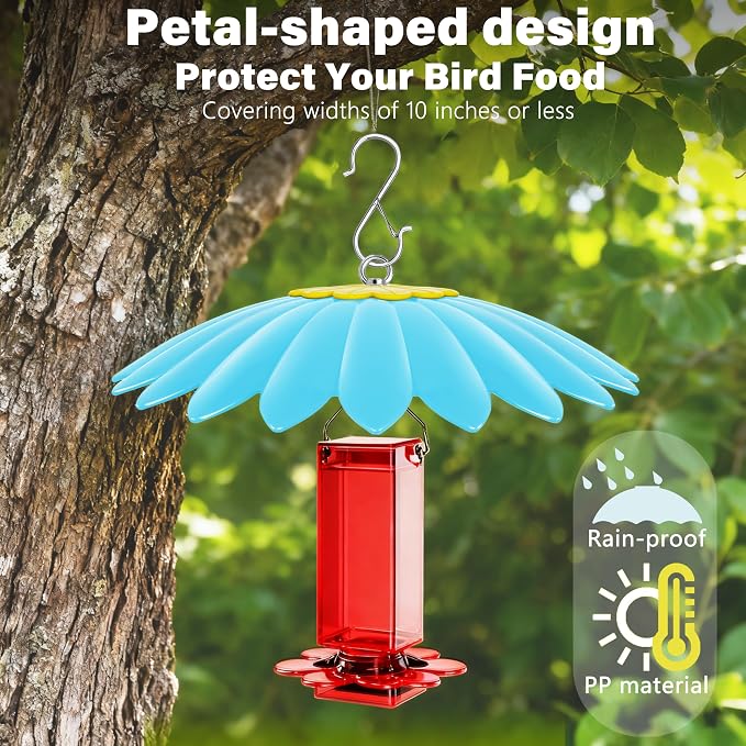 13.5 inch Rain Guard for Bird Feeder,Hummingbird Feeder Shade Dome Cover,Umbrella Cover for Bird House for Outdoor,Squirrel Baffle(Blue)