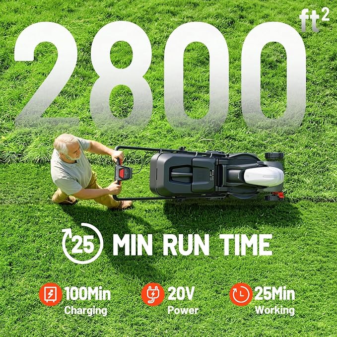 Litheli Cordless Lawn Mower 14 Inch, 5.0Ah Battery Powered Push Mower, Long-Running Battery Lawn Mower for Mid-Sized Lawn Care