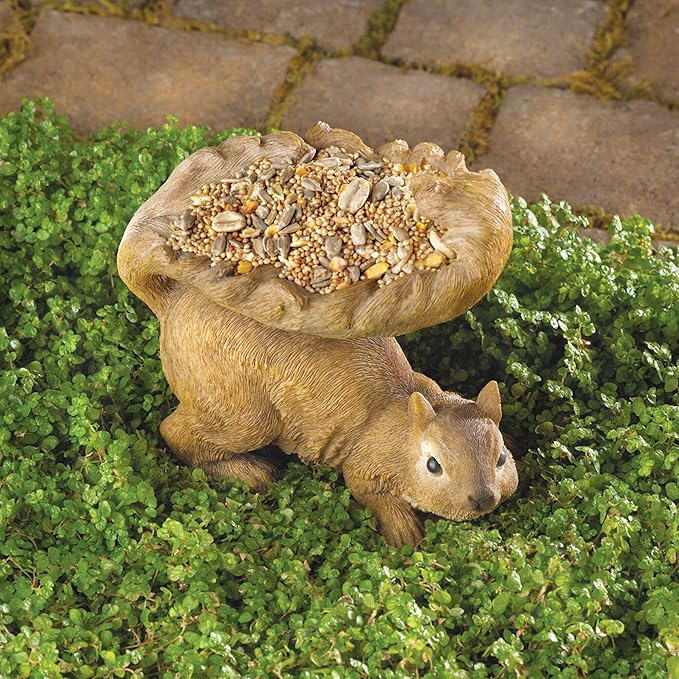 Gifts & Decor Woodland Brown Squirrel Outdoor Birdfeeder