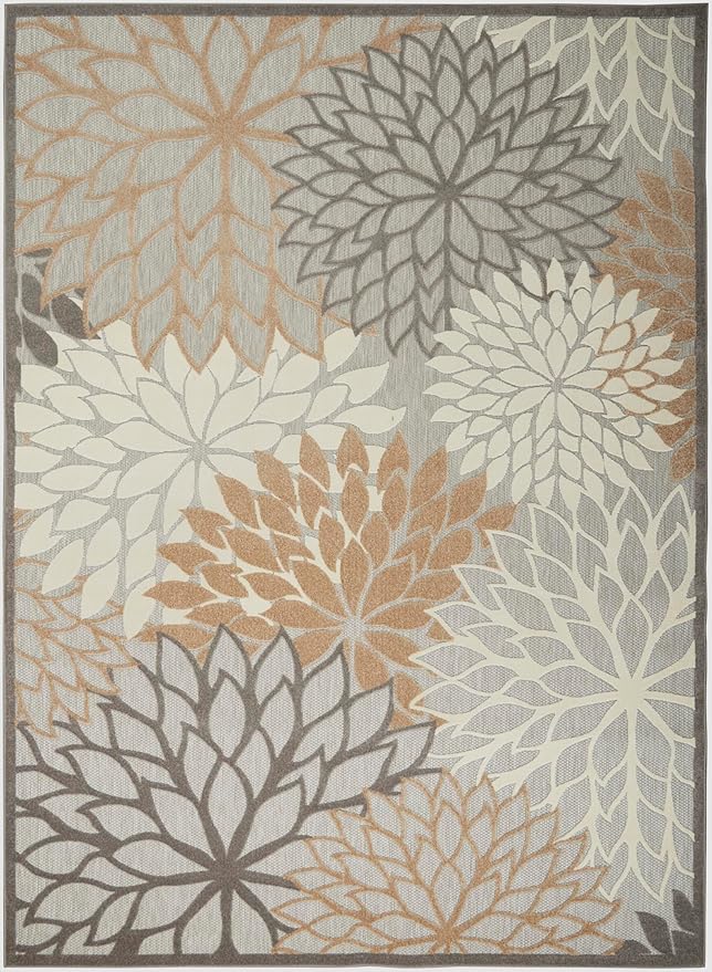Nourison Home Aloha Natural 10' x 14' Area Rug - Easy Clean, Non Shedding, Bed Room, Living Room, Dining Room, Kitchen (10' x 14')