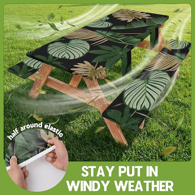 Picnic Table Cover with Bench Covers Tablecloth Table Cloth Camping Gifts for 30th 40th 50th 55th 60th 70th 80th 45th 65th 75th 40 50 55 60 65 70 Year Old Camper RV Owner Camping Lovers Women Men