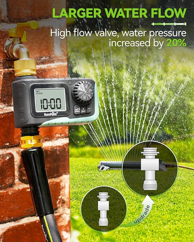 RAINPOINT Sprinkler Timer with Garden Hose Nozzle