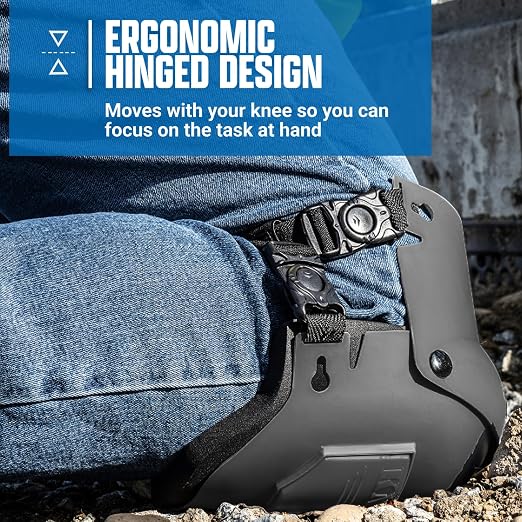 Sellstrom Ultra Flex KneePro Professional Knee Pads for Men & Women with Thick Foam Cushioning & Heavy Duty Hard Outer Shell - Adjustable Straps with Quick-Clips & Ergonomic Metal Hinges - for Construction Work, Gardening, Roofing, Flooring