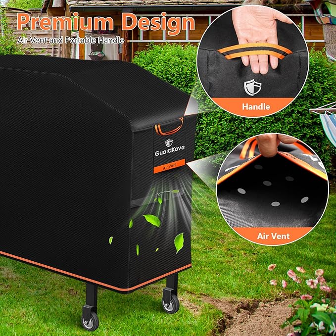Griddle Cover for Blackstone 28" Griddle with Hood, 2026 Upgraded 1000D Heavy Duty Waterproof Flat Top 5483 Grill Cover, Tear & Fade Resistant with Buckle & Air Vents, Fits Blackstone 2 Burner Griddle
