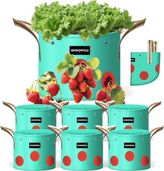 7 Pack 20 Gallon Grow Bags Heavy Duty 180G Thickened PE Plant Pots with 8 Breathable Holes