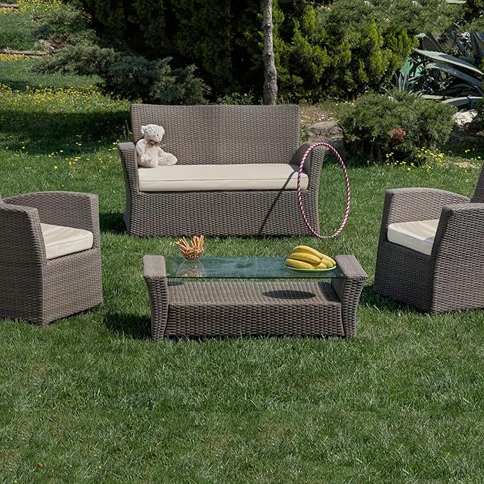 Lounsweer 3 Pcs Outdoor Cushion Covers Patio Cushion Replacement Covers 2 Covers 18 x 18 x 2 and 1 Cover 42 x 18 x 3 for Patio Furniture Outdoor Washable Water Resistant for Couch Sofa (Light Gray)