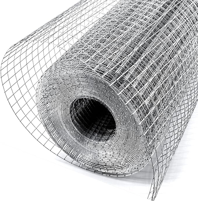 Hardware Cloth 1/4 in 48in x 100.1 ft 23 Gauge, Galvanized After Welding - Chicken Wire Fencing, Hot Dipped Galvanized Wire, Mesh Garden Fencing Welded Wire Mesh Roll