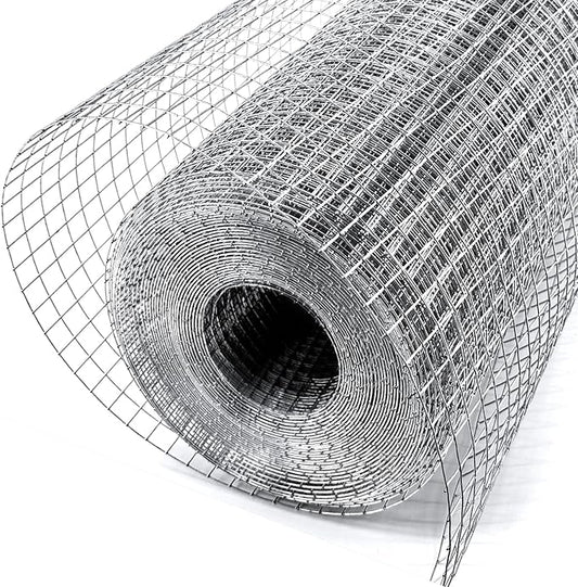 19 Gauge Hardware Cloth, 1/2 inch 48 inch x 100.1 Foot Chicken Wire Fence, Galvanized Welded Cage Wire Mesh Roll Supports Poultry Netting Cage