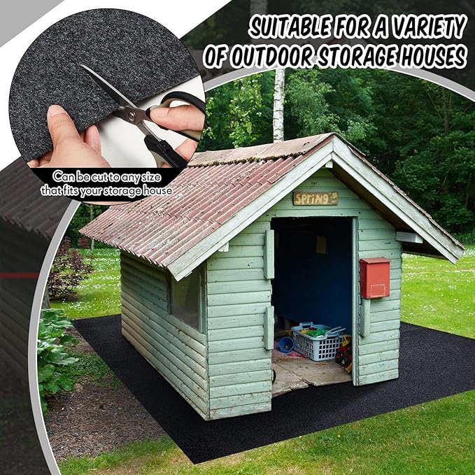 Haull Shed Floor Mat 8.2 x 10.2 ft Outdoor Waterproof Nonslip Durable Storage Sheds Protector Rug for Carport Patio Garage Garden Spring Summer Outdoor, Storage Shed Not Included