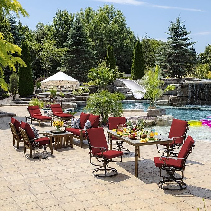 Arden Outdoor Chaise Cushion, 22 x 77, Rain-Proof, Fade Resistant Ruby Red Leala