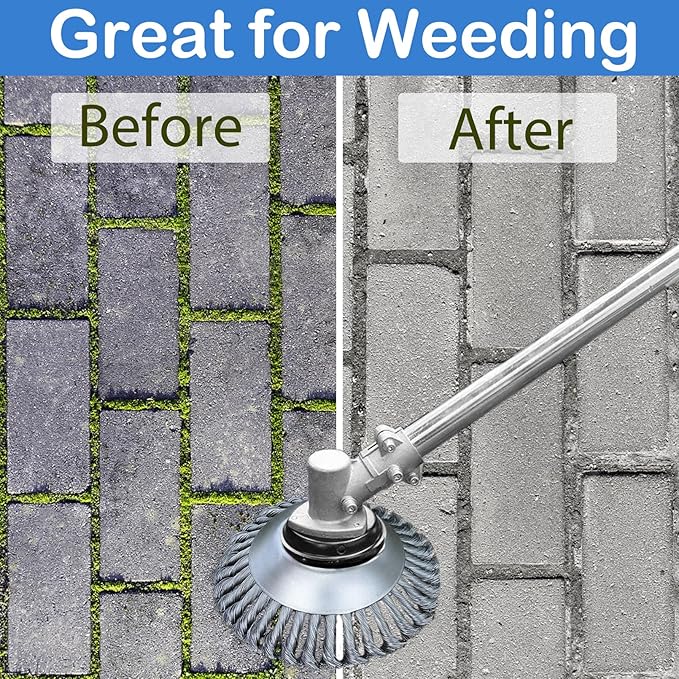 8 Inch Unbreakable Wired Trimmer Blade for Weed Eater, Steel Wire Rotary Brush Cutter Trimmer Head, Weed Eater Head for Moss Grass Rust Removal, Paving Stone, Pavement Joints or Driveway