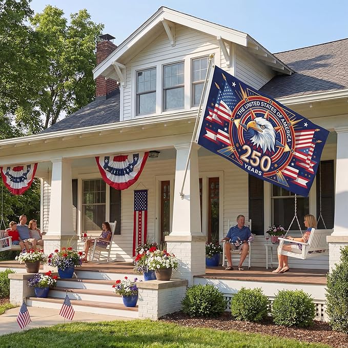 American 250th Anniversary Flag 3x5 Outdoor USA 1776 Patriotic Freedom Banner Decor (United States)