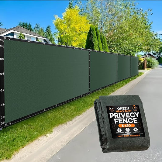 Xpose Safety Privacy Fence Screen 6’ x 50’ – Heavy Duty Green Mesh with 90% Visibility Block, UV Protection – for Garden, Yard, Nursery, Kennel, Dog Run, Greenhouse