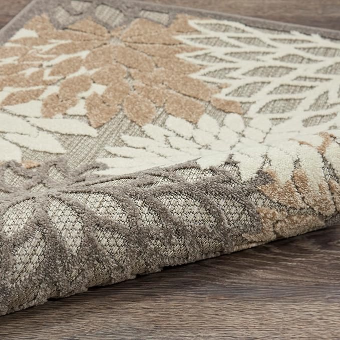 Nourison Home Aloha Natural 9'6" x 13' Area Rug - Easy Clean, Non Shedding, Bed Room, Living Room, Dining Room, Kitchen (10' x 13')