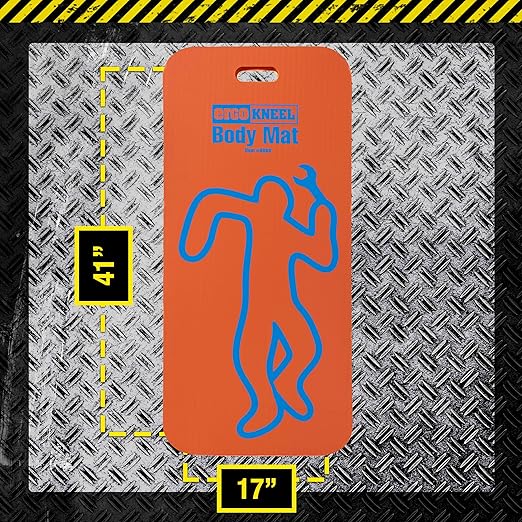 High Visibility Orange Body Mat – 41" x 17" Extra Thick 1” Anti-Fatigue Foam Work Mat | Heavy-Duty Closed-Cell Body Pad for Mechanics, Aircraft Maintenance, Garage & Industrial Work