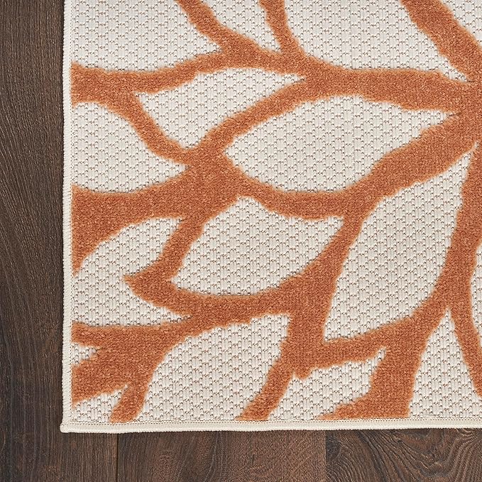 Nourison Home Washables 32x48 Outdoor Polypropylene Fabric Rug in Ivory/Multi-Color