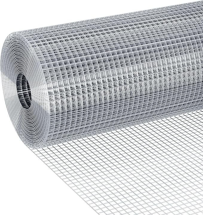 19 Gauge Hardware Cloth 1/2 inch 24 x 100 ft Welded Chicken Wire Mesh Roll, for Rabbit Hutches, Chicken Coops, Tree Guard, Wire Fence Roll, Hardware Mesh