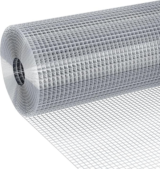 19 Gauge Hardware Cloth 1/2 inch 24 x 100 ft Welded Chicken Wire Mesh Roll, for Rabbit Hutches, Chicken Coops, Tree Guard, Wire Fence Roll, Hardware Mesh