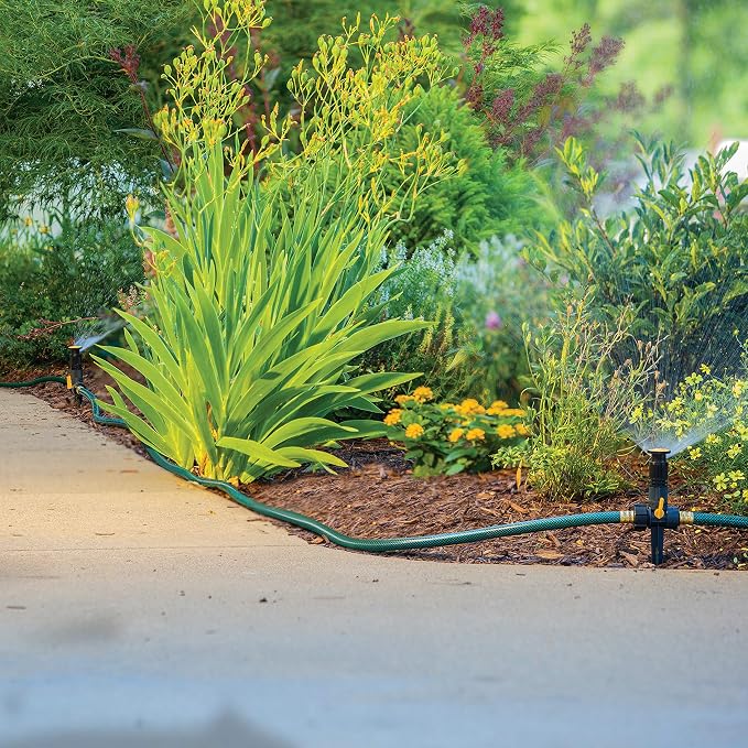 Melnor 65191AMZ Adjustable Spike Set Sprinkler Bundle,Green,Yellow,(Pack of 4)