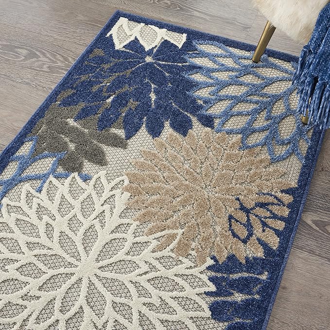 Nourison Home Aloha 2'8" x 4' Blue/Multicolor Outdoor Indoor/Outdoor Rug