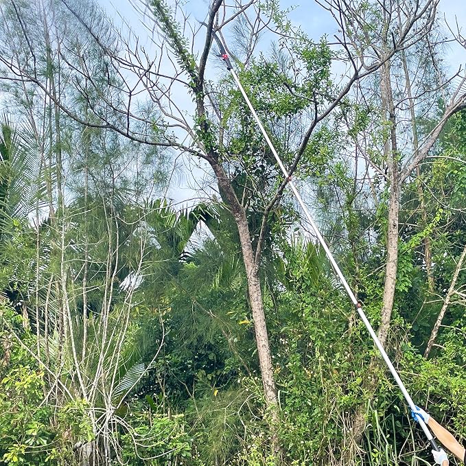 5-13FT Telescoping Pole Saw with 17-Inch Steel Blade & Case | Extendable Tree Trimmer, Cuts High Limbs, Palms, Vines, No Ladder Needed, Safe Operation