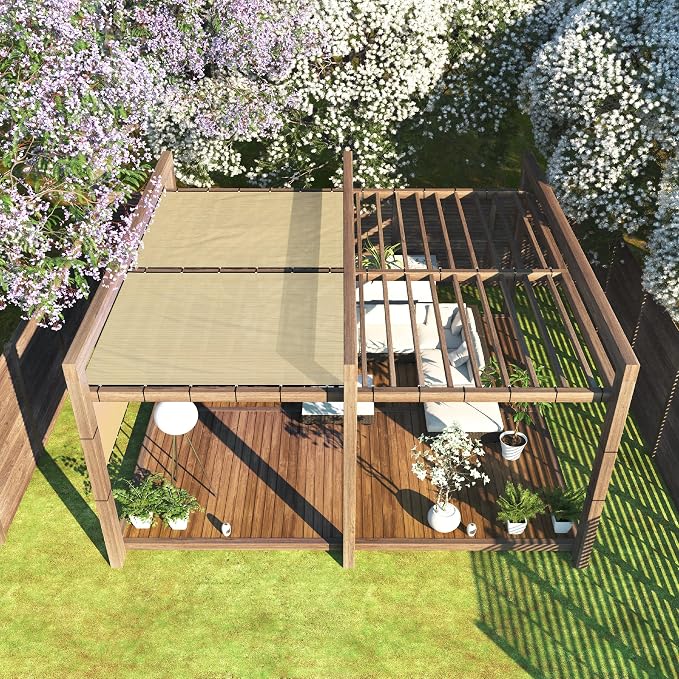 ColourTree Customized Size 6' x 56' Beige Fence Screen Privacy Screen - Commercial Grade 170 GSM - Heavy Duty - 3 Years Warranty - Cable Zip Ties Included