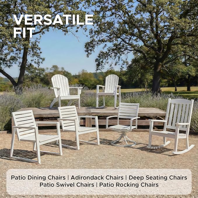 Outdoor Chair Cushions, Water-Resistant & Fade-Resistant, Patio Furniture Square Seat Replacement Chair Pads with Ties, Removable Cover, Non-Slip Bottom, Set of 4, 19 x 19 Inch, Olive Green