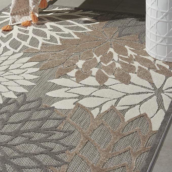 Nourison Home Aloha Natural 3'6" x 5'6" Area Rug - Easy Clean, Non Shedding, Bed Room, Living Room, Dining Room, Kitchen (4' x 6')