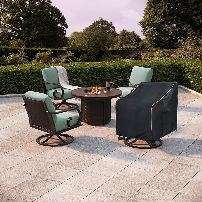 Outdoor Swivel Lounge Chair Cover 2 Pack,35 W x 37 D x 38.5 H inches,100% Waterproof Heavy Duty Outdoor Chair Covers,Patio Furniture Cover for Swivel Patio Lounge Chair,Black