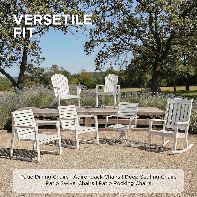 Outdoor Chair Cushions, Water-Resistant & Fade-Resistant, Patio Furniture Square Seat Replacement Chair Pads with Ties Zipper, Removable Cover, Non-Slip Bottom, Set of 4, 18 x 18 Inch, Beige