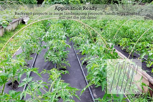 Sandbaggy DRIP TUBING Stakes Landscape Staples | 5 inch Length | Drip Anchors | Landscape Pins | Lawn Nails | Garden Stakes | Hold Drip Tubing Up to 1/4" Diameter | 14-Gauge Standard | Pack of 100