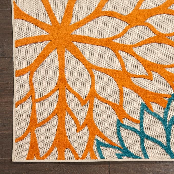 Nourison Home Aloha 94" x 126" Fabric Indoor/Outdoor Rug in Multi-Color