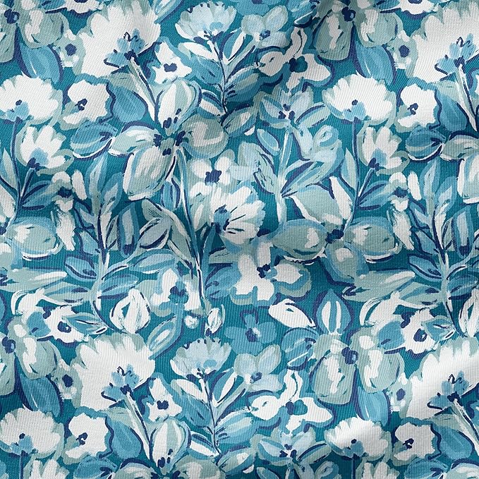 Arden Outdoor Foam Deep Seat Cushion Set (4-Pack), 24x24, Premium High-Density Foam, Never Flattens, Weather-Proof for Patio Chair Sofa Couch, Aqua Blue Fusion Floral