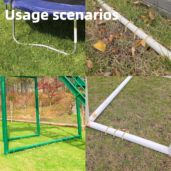 40 Pack 12 Inch Rebar Stakes Anti-Rust Galvanized Steel J Shape Hook Strong Ground Anchors for Tents, Position Kits, Fences, Trampolines Landscape Fabric for Farm Garden