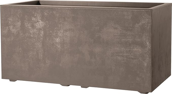 Deroma Millennium Planter | 23” x 10” x 10" Rectangle | Light & Durable Plastic | Indoor or Outdoor Pot for Patio/Porch | Includes Water Reserve & Drain Plug | Pot for Plants, Flowers, Garden | Sand
