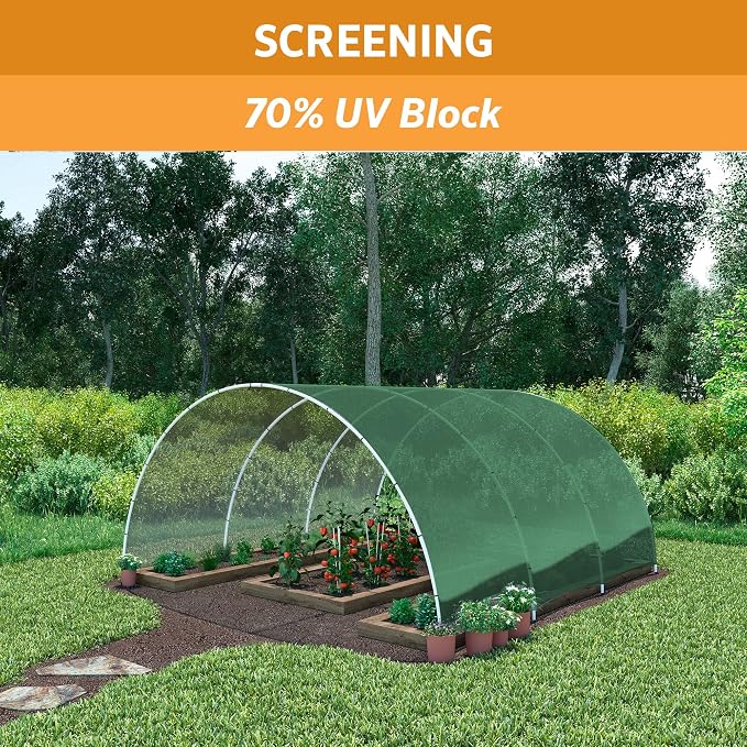Coolaroo 70% UV Block Prvacy & Screening Fabric - Breathable Fence Cover for Patio, Balcony, Pool, and Play Area, Tear Resistant Windscreen, 6ftx15ft Roll, Forest Green