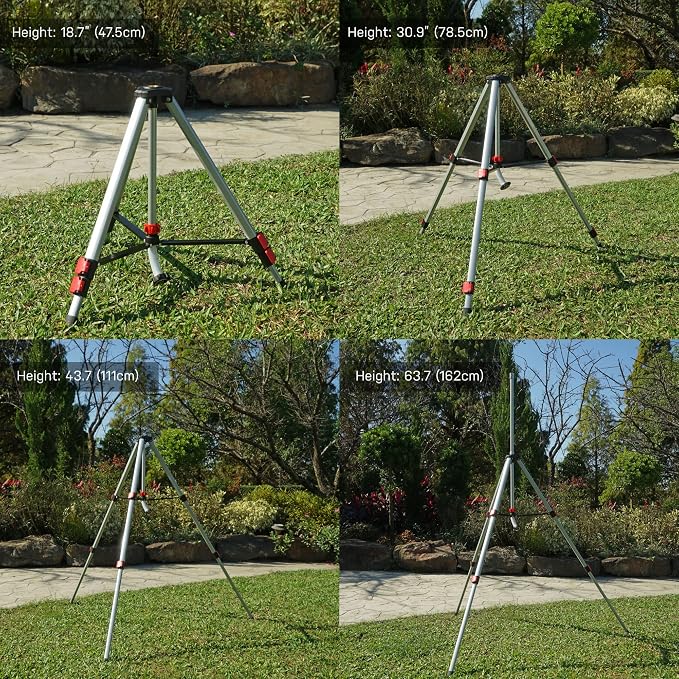 Eden 94157 PRO The Heaviest Weight Tripod (5.37 lbs) Metal Telescoping Tripod Brass Impulse Sprinkler with Premium Quick Connect Starter Set, Watering up to 6,360 Sq. Ft