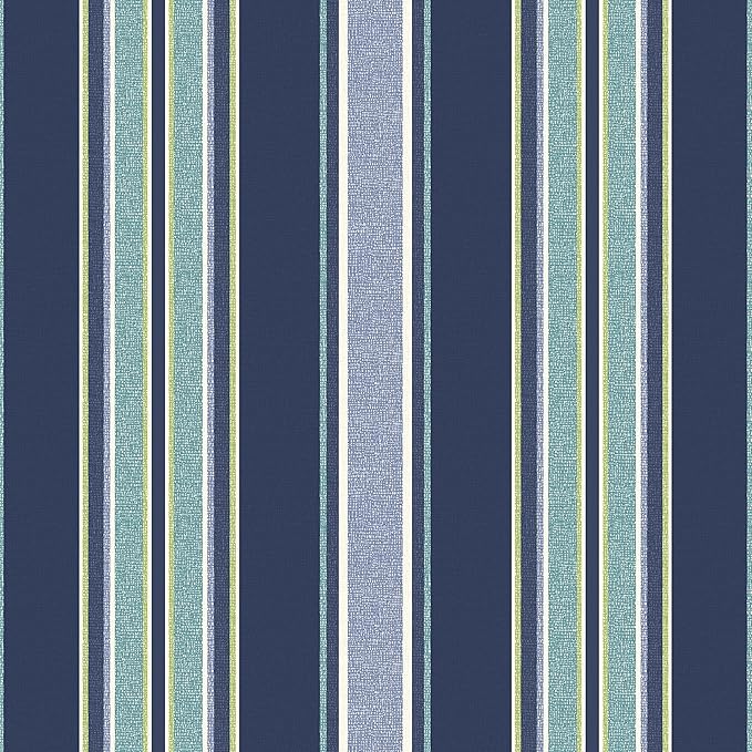 Arden Outdoor Foam Deep Seat Cushion Set, 22x24, Premium High-Density Foam, Never Flattens, Weather-Proof for Patio Chair Sofa Couch, Sapphire Aurora Blue Stripe