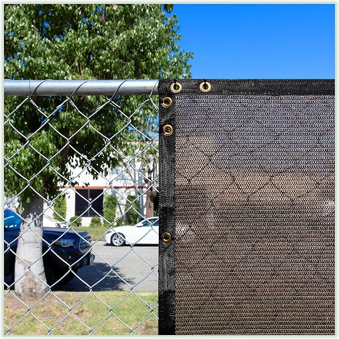 ColourTree Customized Size 6' x 65' Brown Fence Screen Privacy Screen - Commercial Grade 170 GSM - Heavy Duty - 3 Years Warranty - Cable Zip Ties Included
