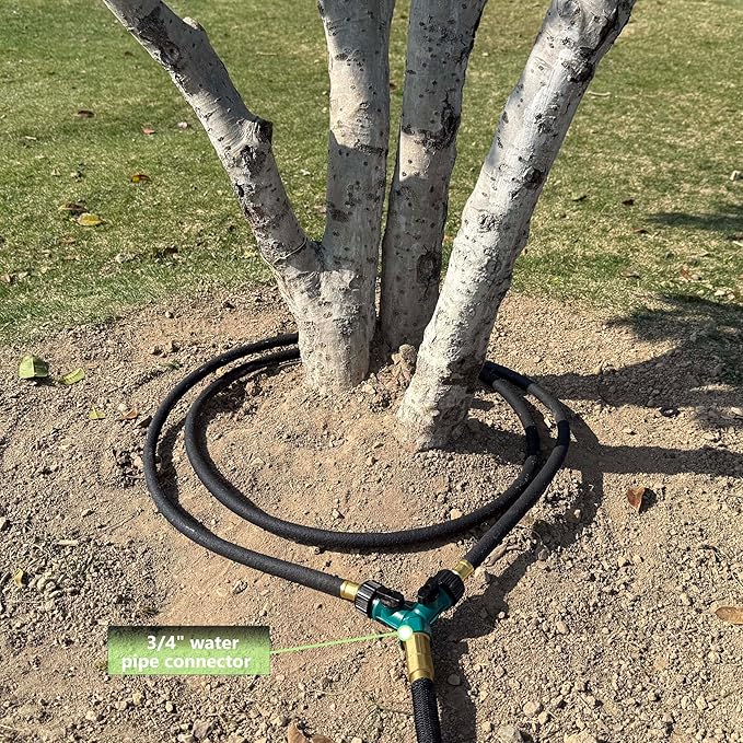 1-PACK 10 FT 1/2" Soaker Hose Slow Release Tree Watering Ring, Automatic Drip Irrigation Watering System, Tree Soaker Ring Hose Great for Deep Root Watering for Trees and Shrubs