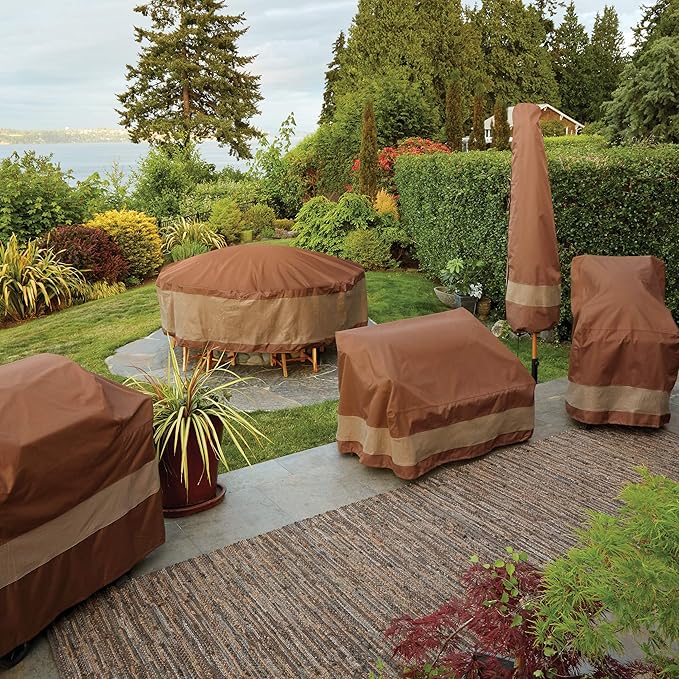 DUCKCOVERS Ultimate Waterproof 28 Inch Stackable Patio Chair Cover, Outdoor Chair Covers