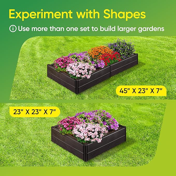 Raised Garden Bed Made of 100% Recycled Plastic Panels | Garden Boxes with Legs or Without | Holding 4 cu ft of Soil |by D.F. Omer