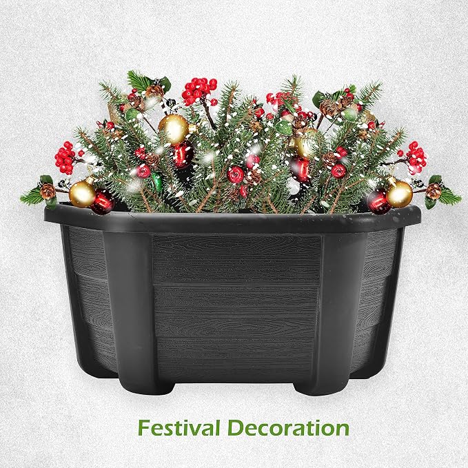 ORIMERC 9.8 Inches Self Watering Wall Planters for Indoor Plants, Railing Planters Balcony Planters Wall Hanging Planters, Lightweight, Dark Coffee (Pack of 8)