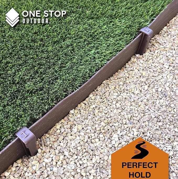 USA Made - (25 Pack) Brown 10" Inch Heavy Duty Plastic Landscape Edging Stakes, Anchoring Spikes for Edging & Terrace Board