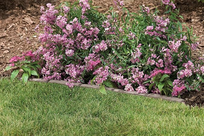 Suncast 2 Pack Quick Edge Resin Material 35 Inch Single Strip Natural Stone Lawn Border Edging for Patio, Gardening & Landscaping, Flagstone