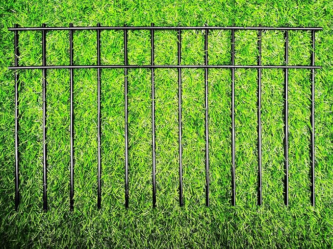 Adavin Small or Medium Animal Barrier Fence,20pack Black 20 In(L)X12 In(H) 1.6in Spacing No Dig Fence For Dogs, Metal Heavy Duty Fence for Cats Rabbits Critters, Garden Fencing For Yard. Total 33.5 Ft