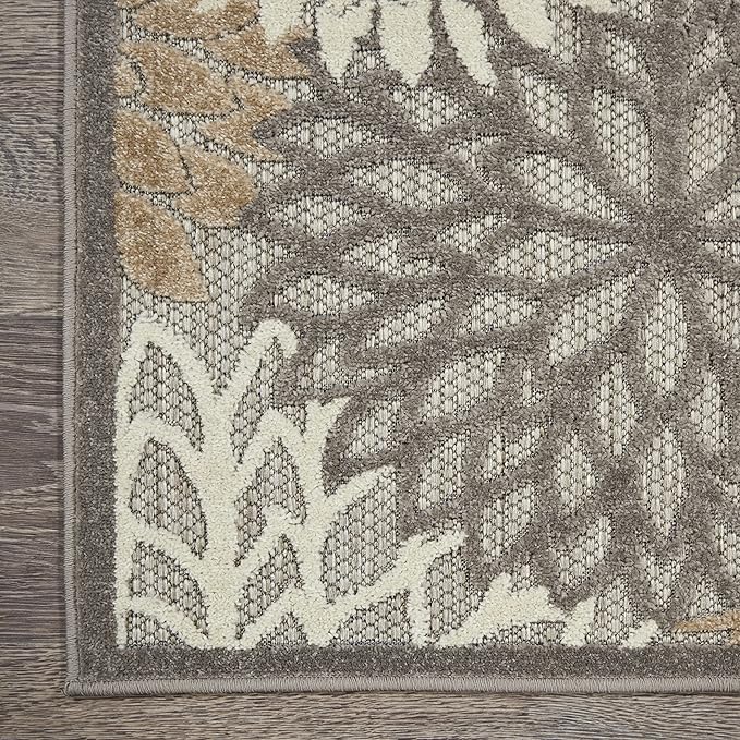 Nourison Home Aloha Natural 2'3" x 10' Area Rug - Easy Clean, Non Shedding, Bed Room, Living Room, Dining Room, Kitchen (10' Runner)