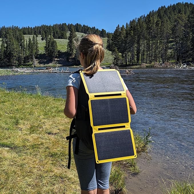 SunJack – 25 Watt Foldable Solar Panel, ETFE Monocrystalline Portable Solar Panel with USB-C and USB-A, IP67 Waterproof Solar Panels for Camping, Backpacking, Hiking and Travel